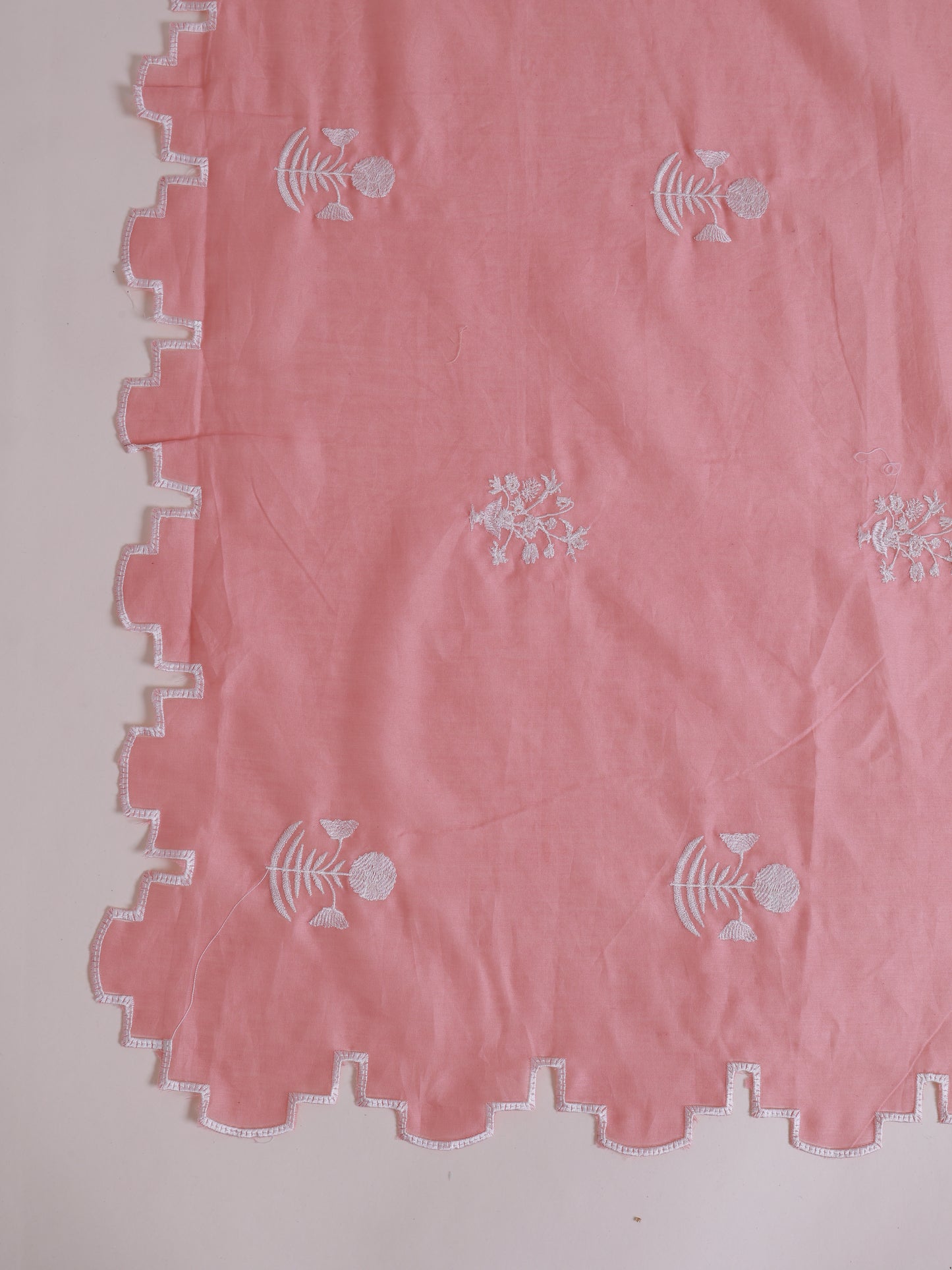 Peach Fine Chanderi Suit with Thread Embroidery & Dupatta