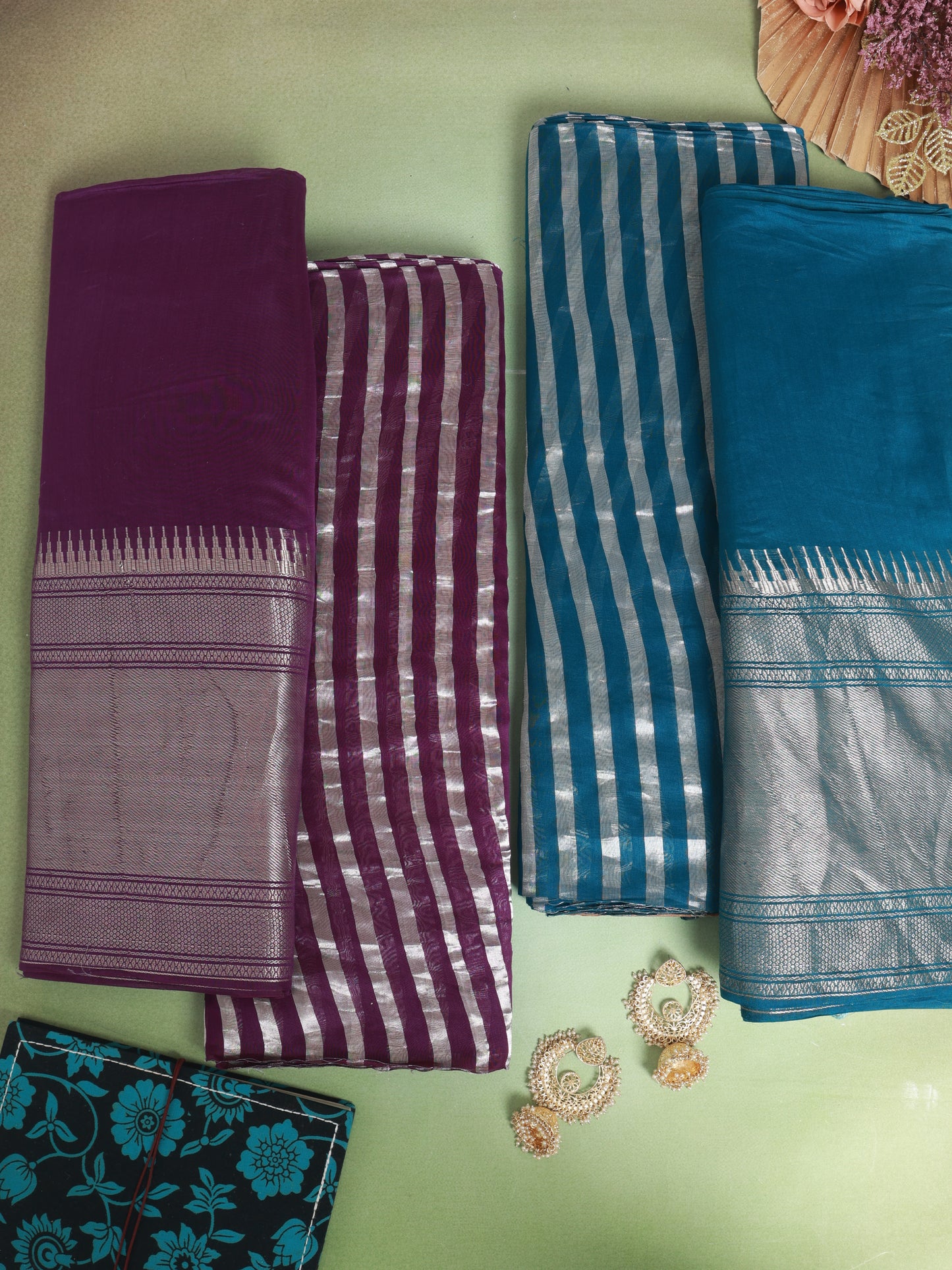 Tissue Kasab Zari Sequin Embroidered Jaal Fabric