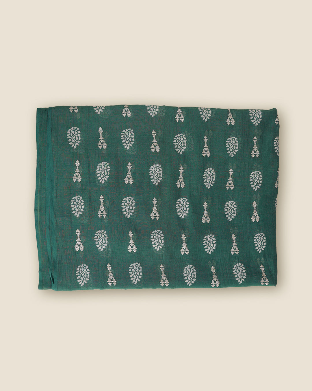 Chanderi Printed Dori Buti Embroidery Fabric