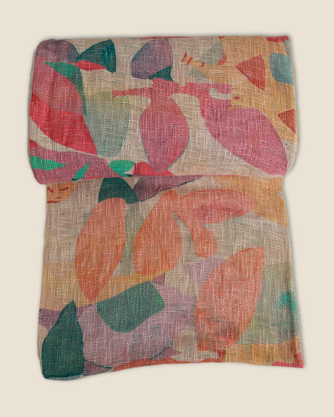 Jute Digital Abstract Printed Fabric