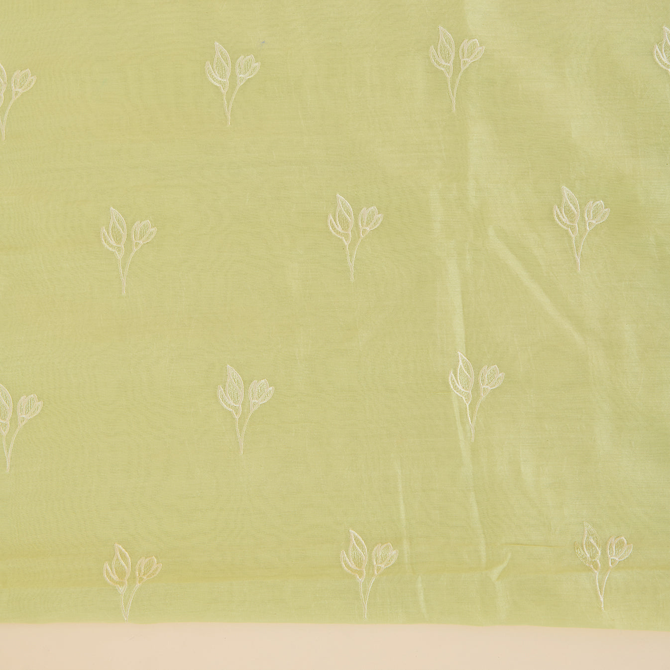 Pista Green Chanderi Silk Resham Embroidered Kurta Set