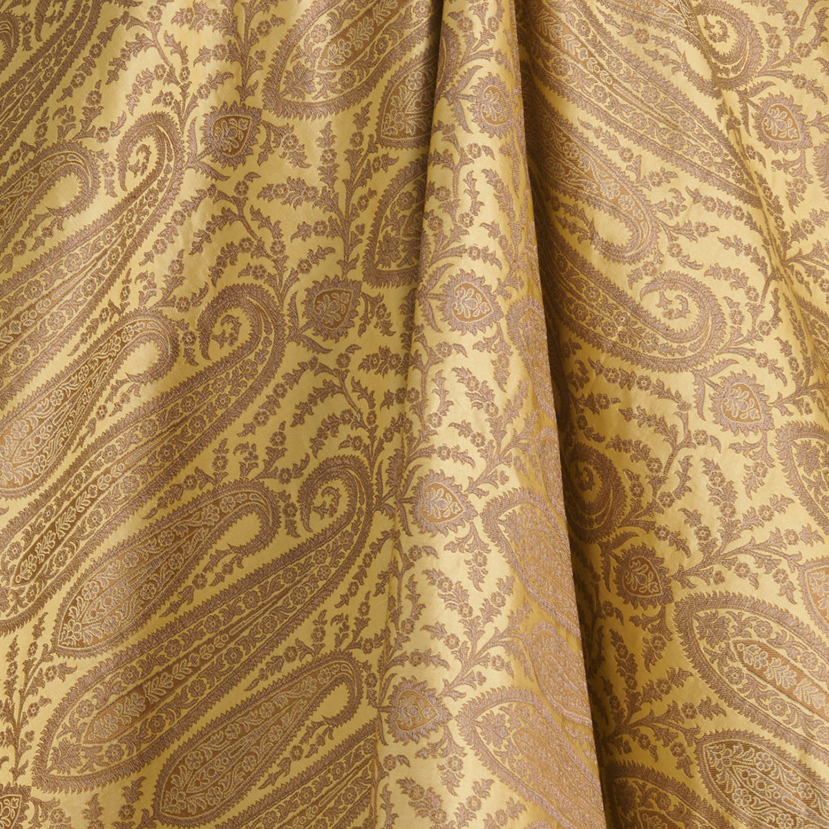 Yellow Khin Khwab Brocade Fabric