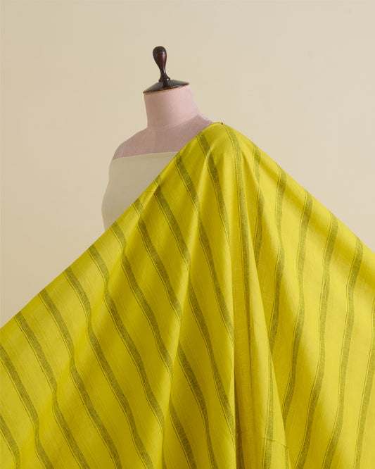 Lemon Linen Stripes Printed Fabric