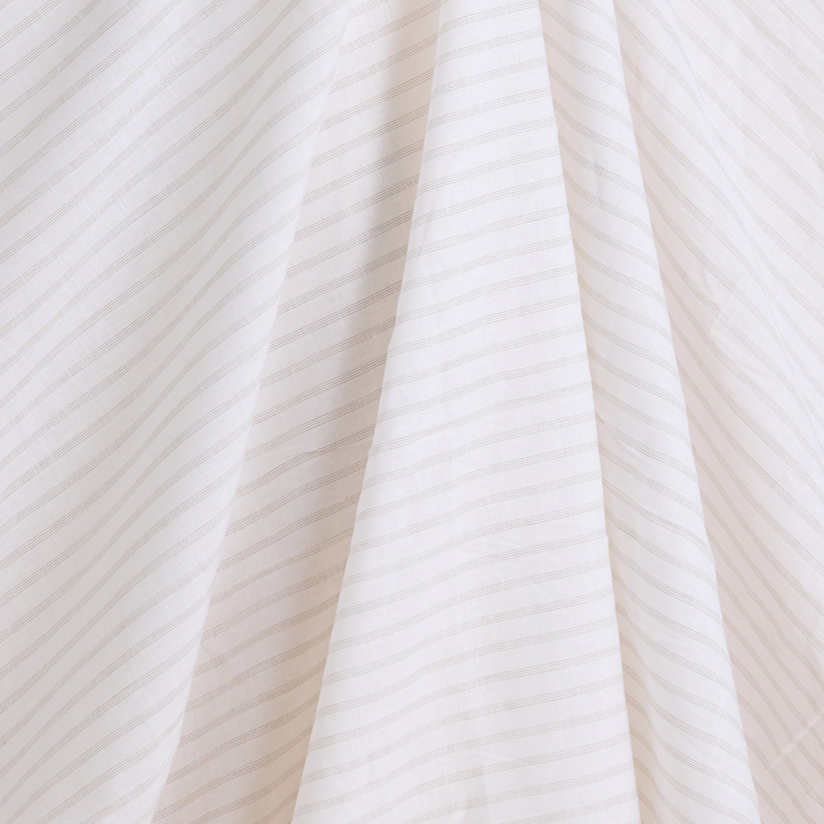 White Beige 60 Lea Linen Melbourne Stripes Fabric