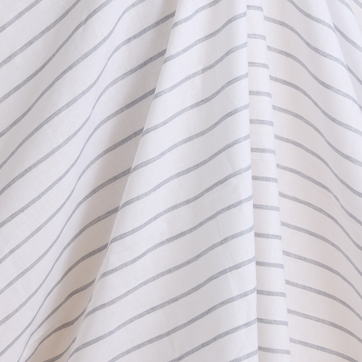 White Grey 60 Lea Linen Melbourne Stripes Fabric