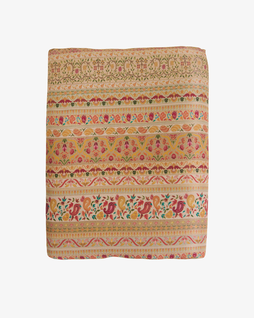 Beige Art Dupion Multi Brocade Fabric