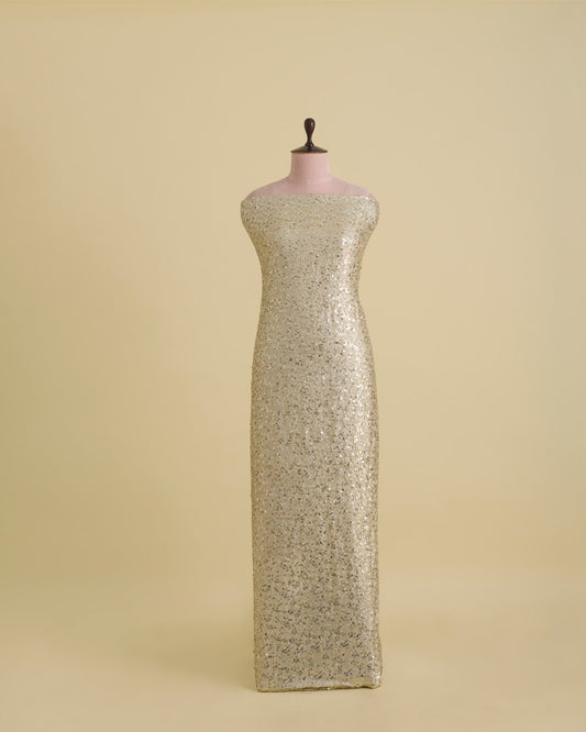 Art Georgette Khichdi Sequins Embroidery Fabric – Off White