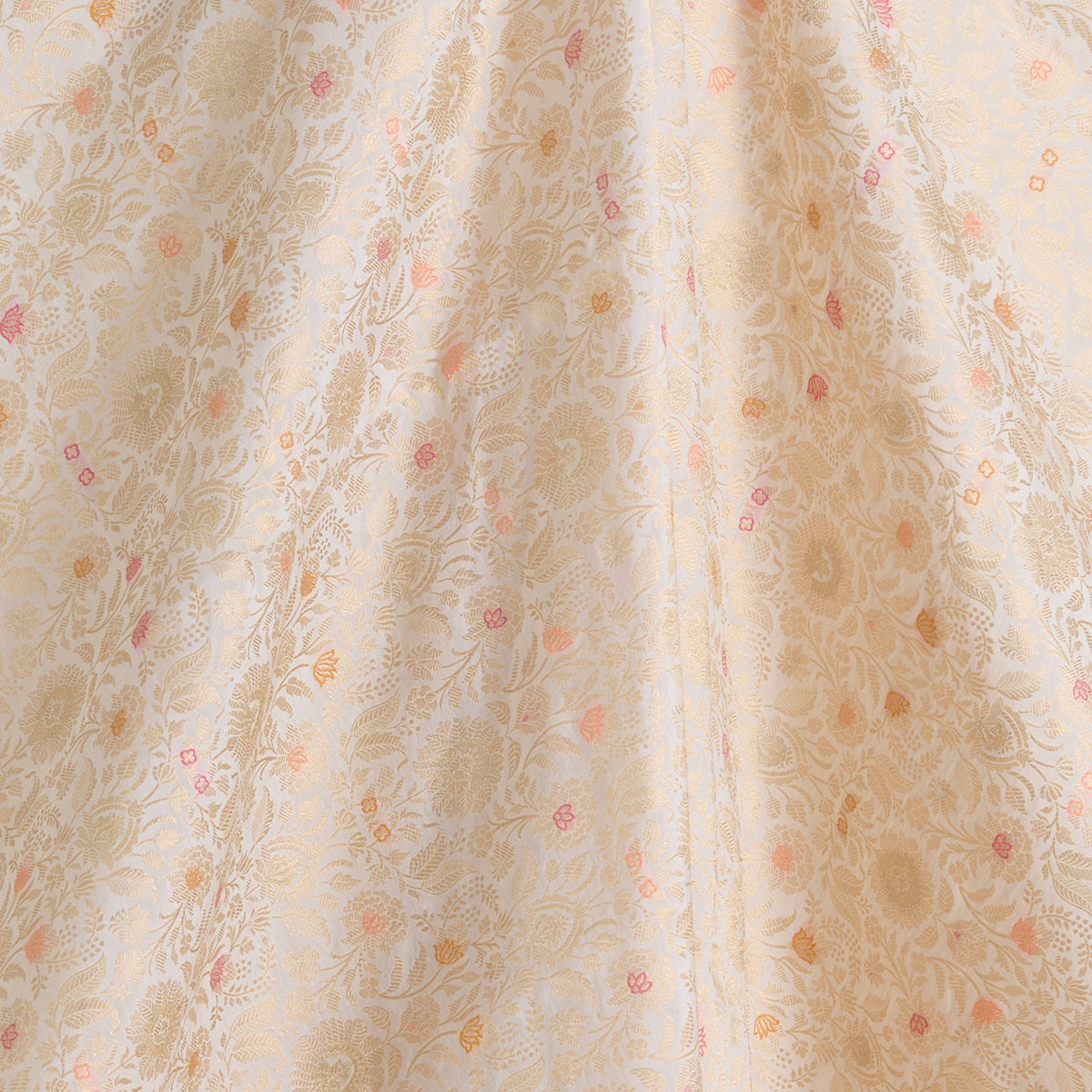 Offwhite Brocade Jaal Mina Fabric