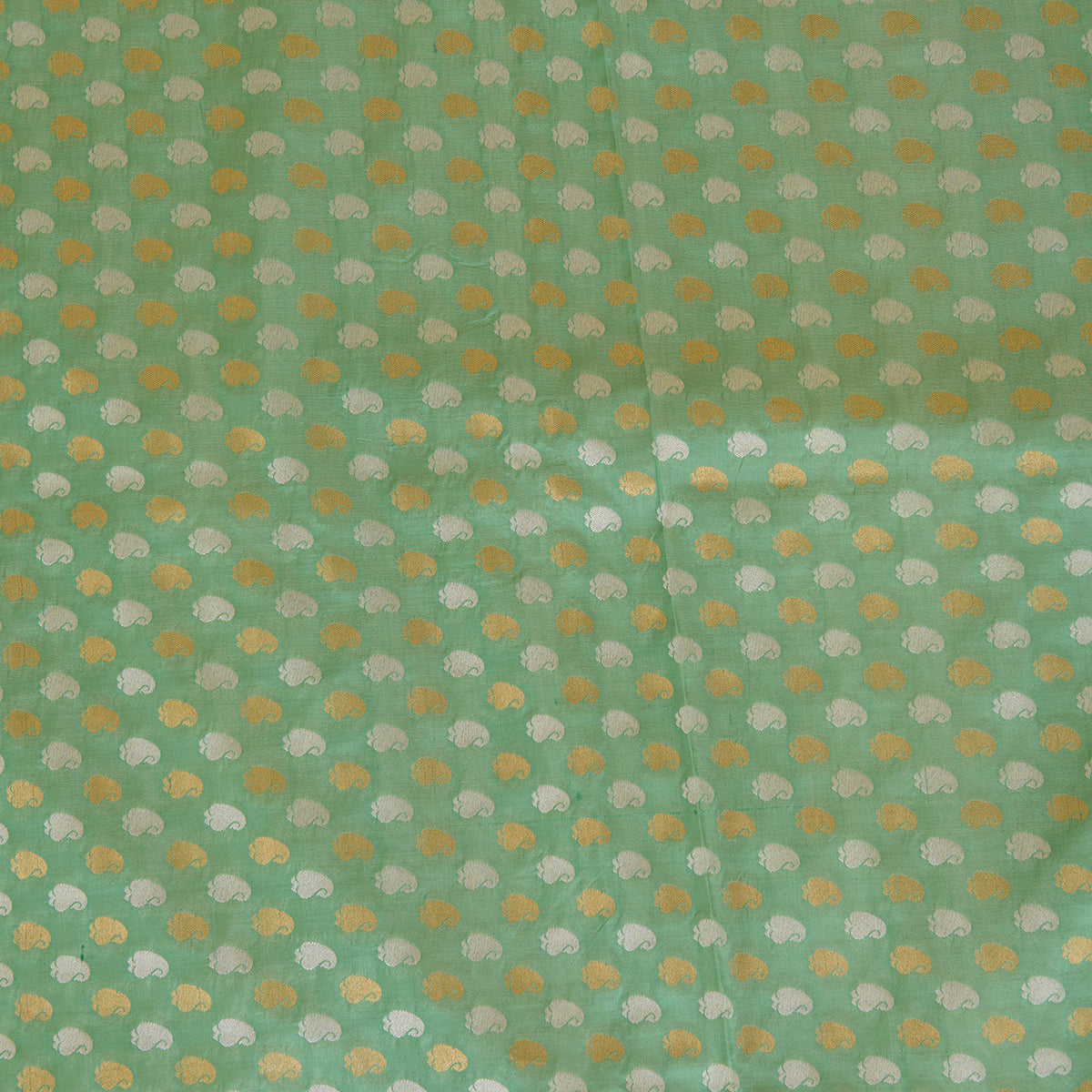 Pista Green Brocade G/S Woven Butti Fabric