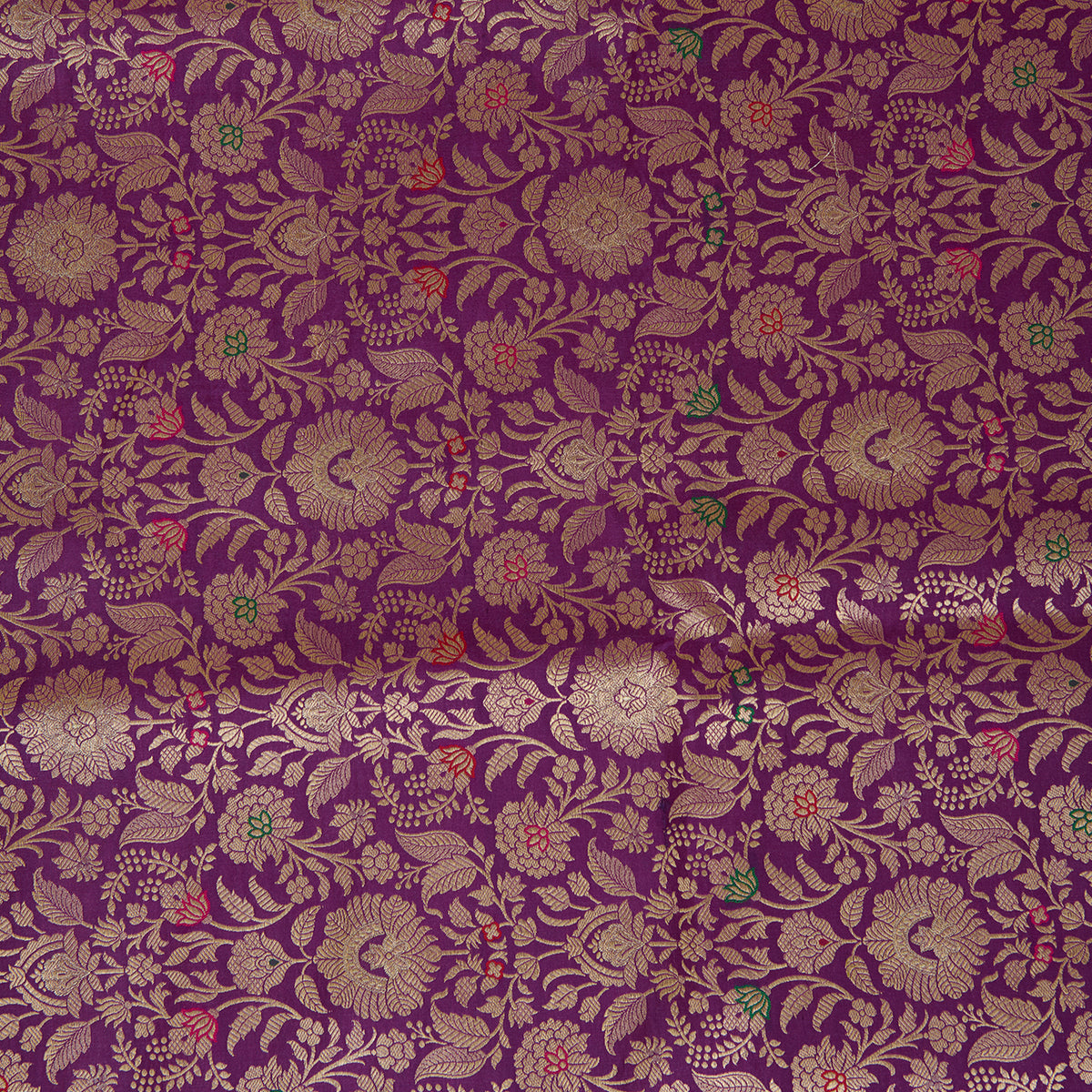 Purple Brocade Jaal Mina Fabric