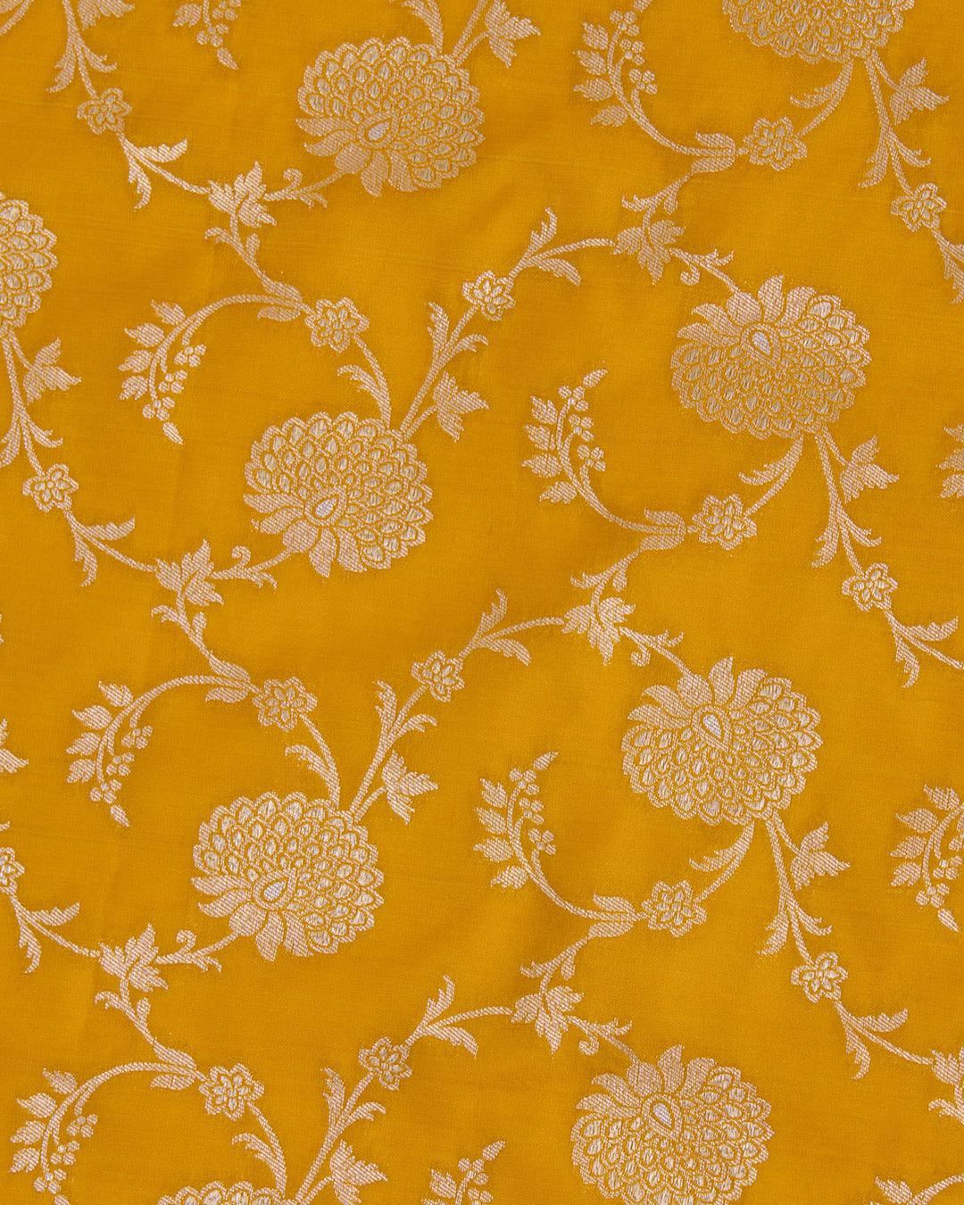 Mustard Brocade Gold Jaal Mina Fabric