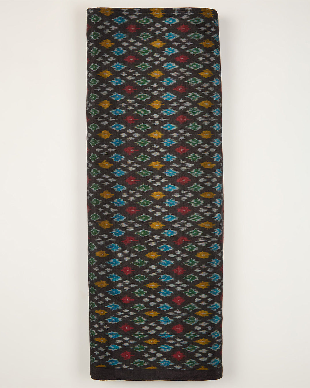 Brown Cotton Silk Ikat Handcrafted Fabric