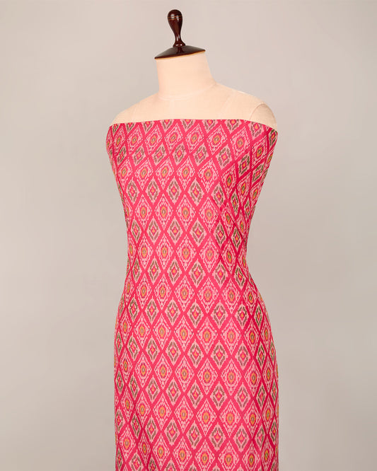Fuchsia Pink Cotton Silk Ikat Fabric