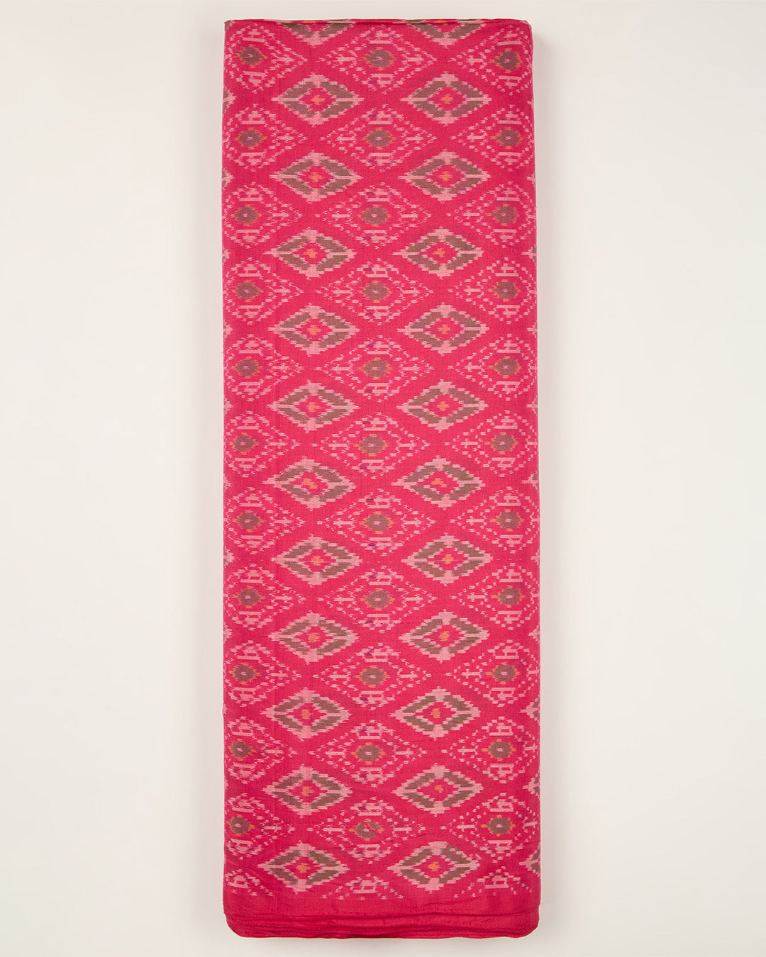 Fuchsia Pink Cotton Silk Ikat Fabric