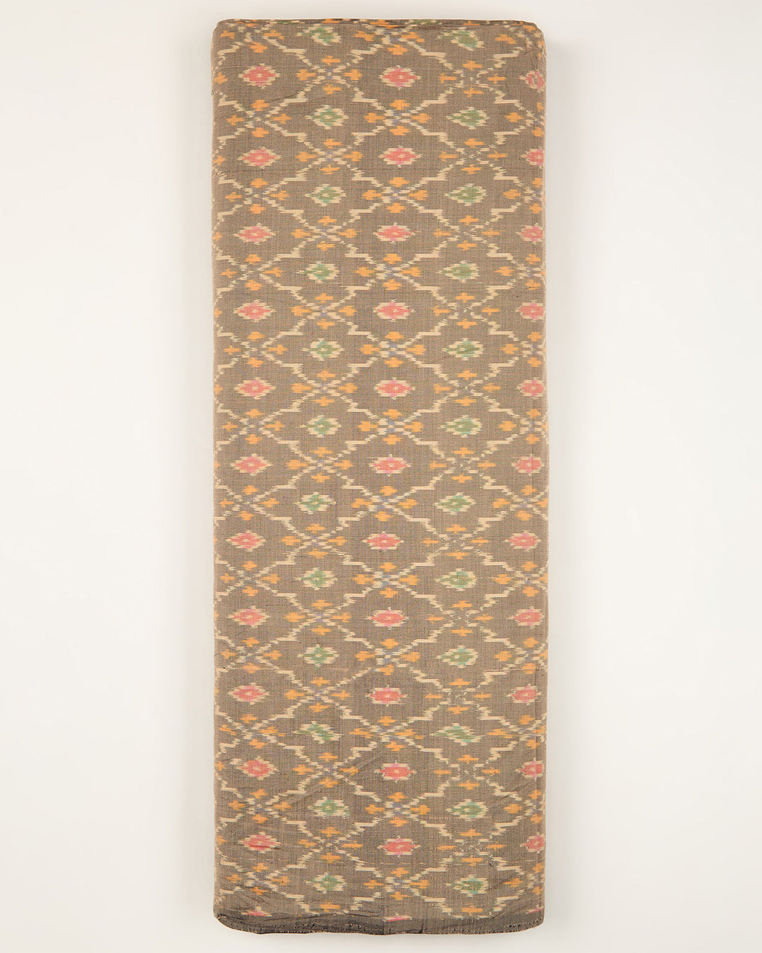 Grey Cotton Silk Ikat Fabric