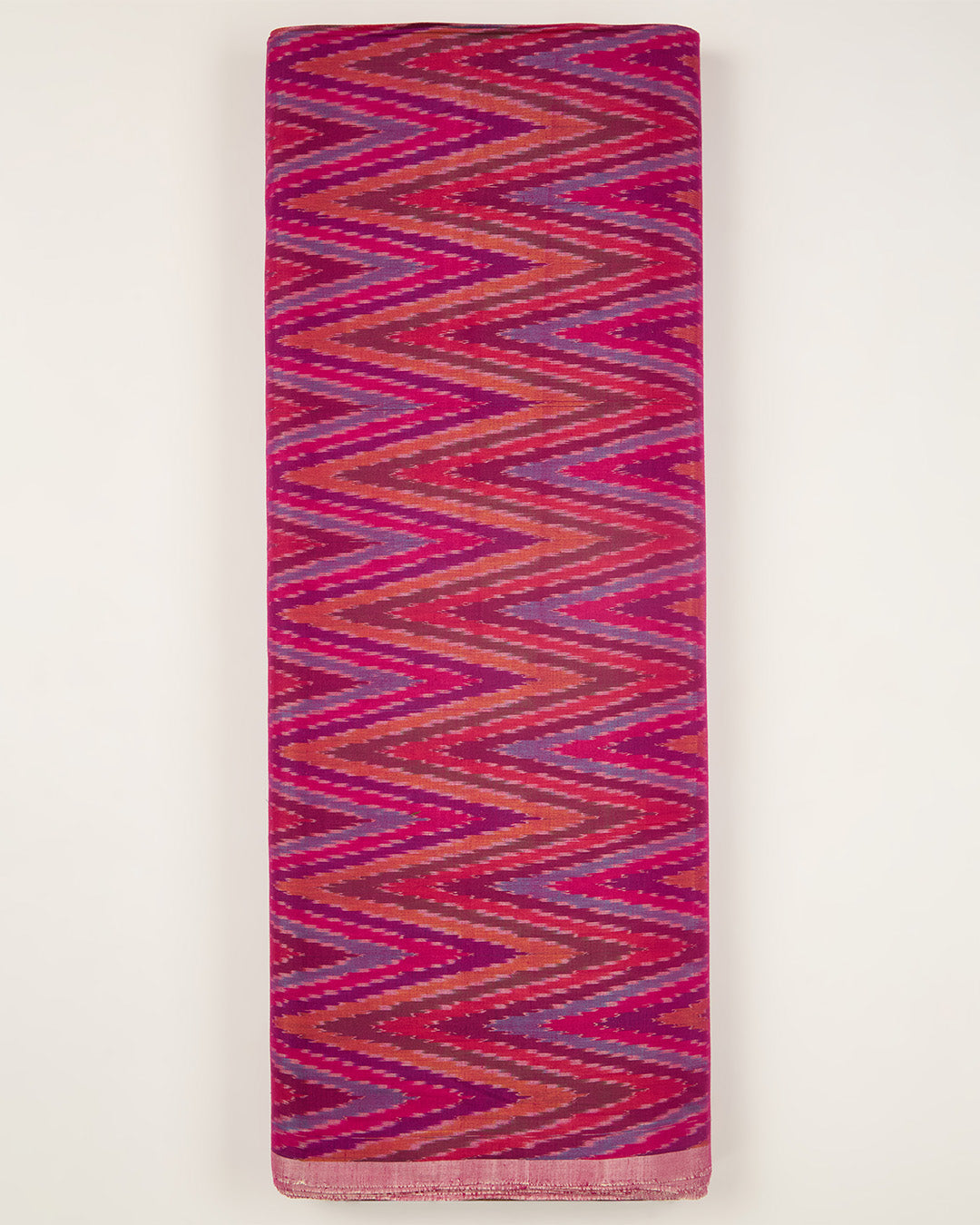 Magenta Pink Cotton Silk Ikat Fabric