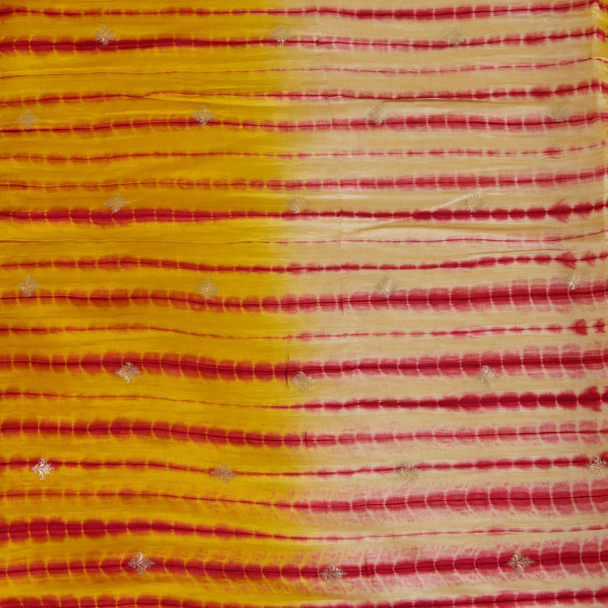 Mustard Chiniya Tie & Dye Butta Woven Fabric