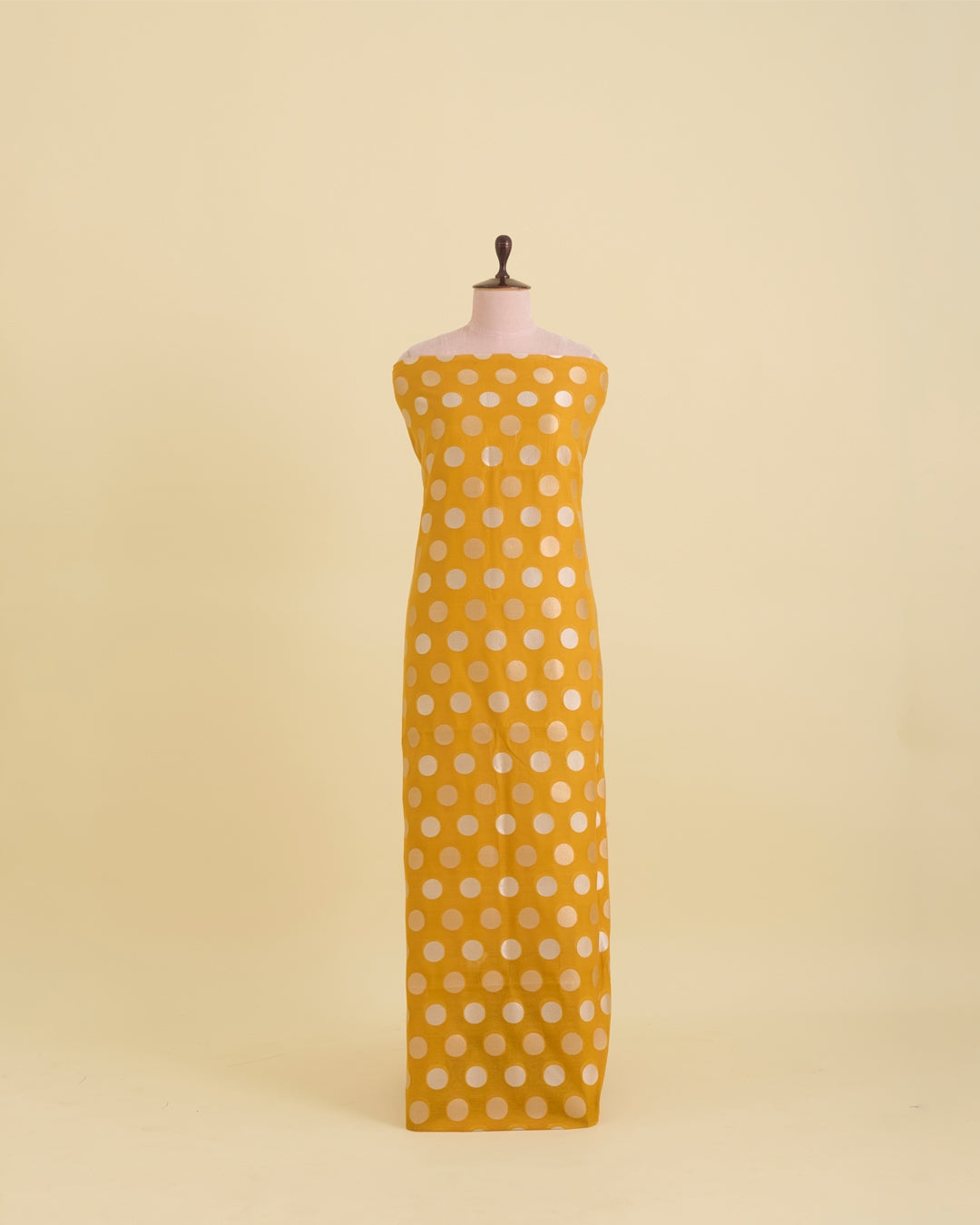 Mango Chanderi Gold Silver Polka Dot