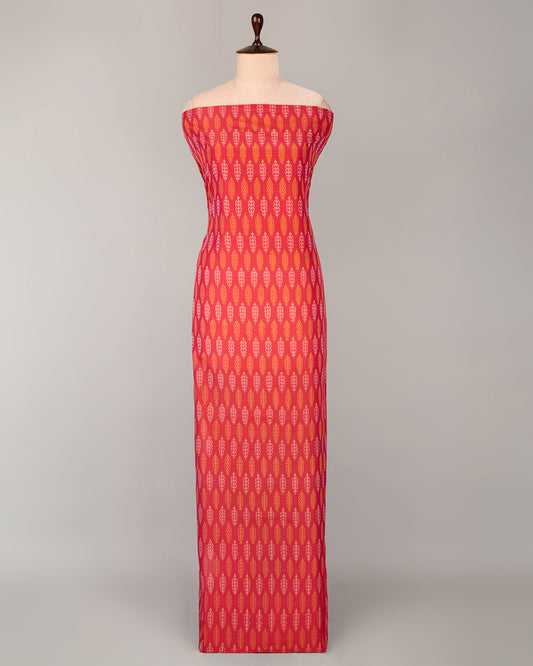 Pink Cotton Silk Ikat Fabric