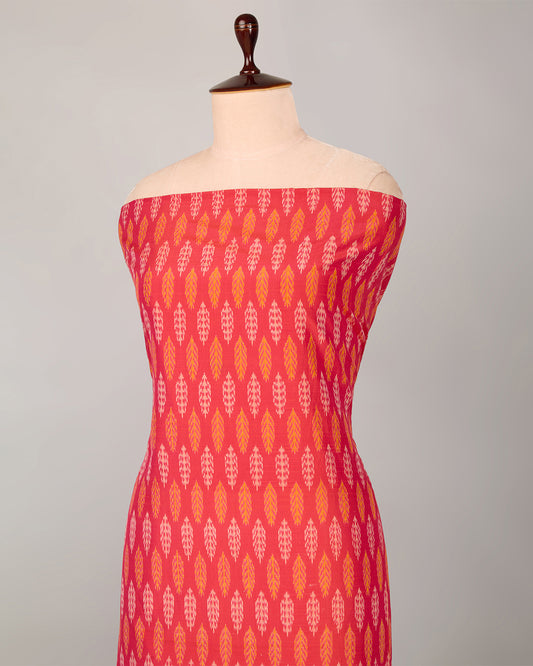 Pink Cotton Silk Ikat Fabric