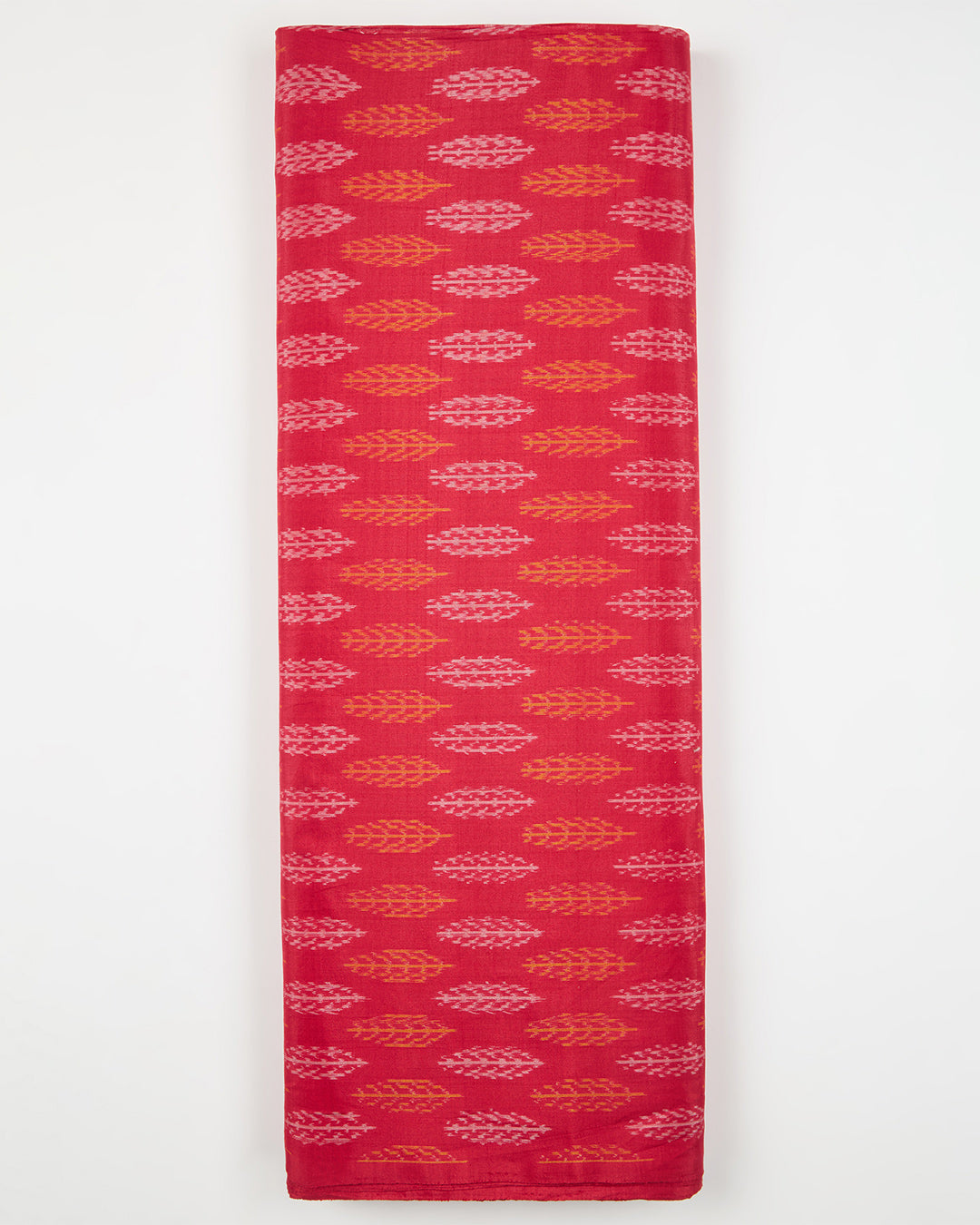 Red Cotton Silk Ikat Fabric