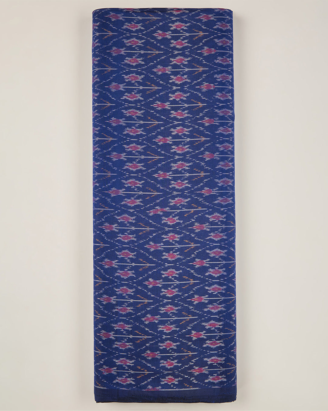 Royal Blue Cotton Silk Ikat Fabric