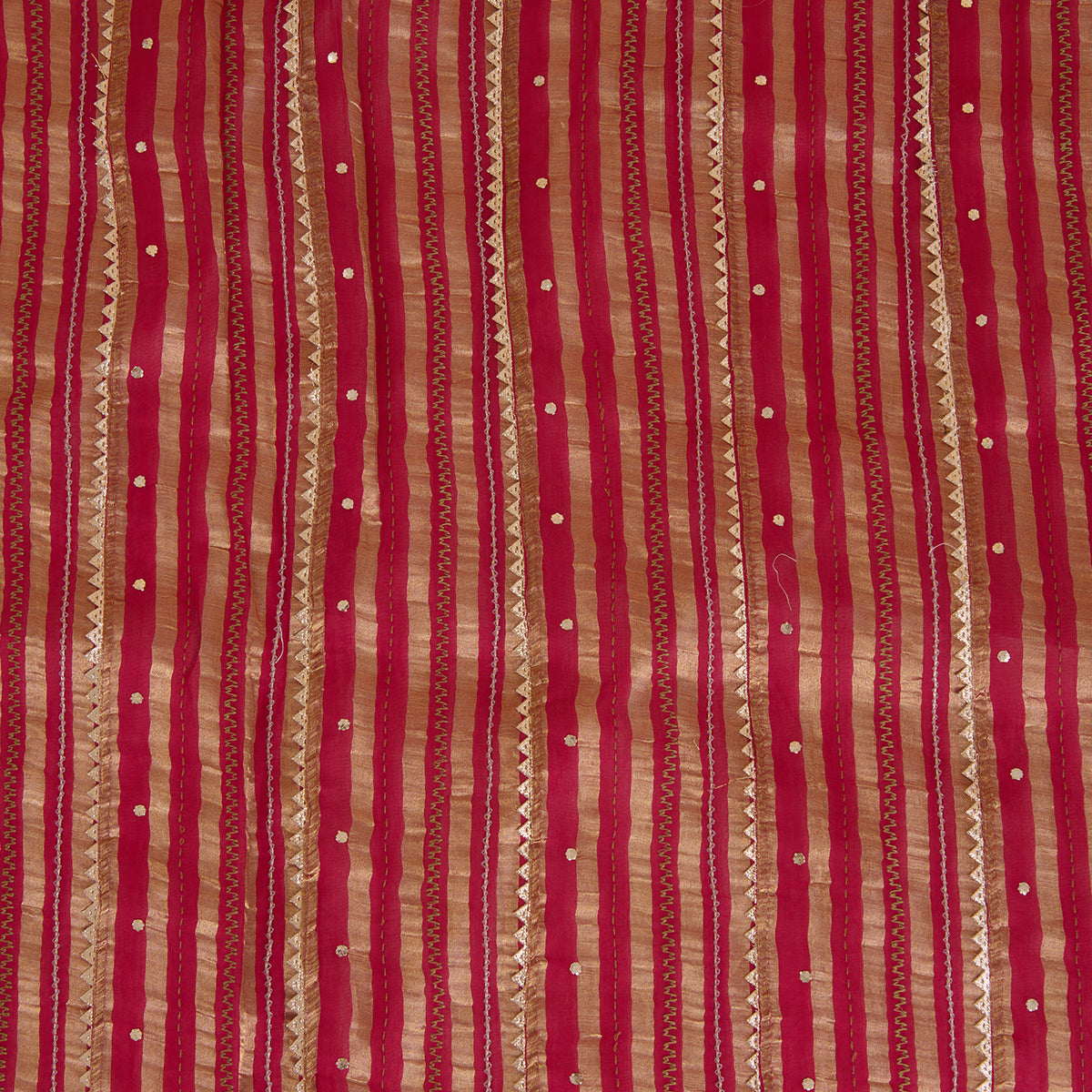Rani Pink Chanderi Zari Gota Fabric