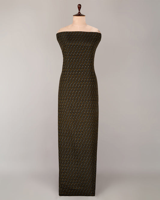 Black Shade Cotton Silk Ikat Fabric