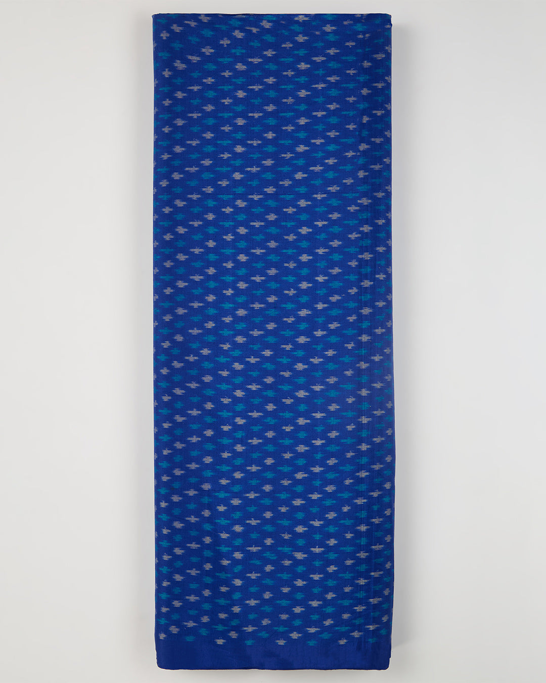 Cobalt Blue Cotton Silk Ikat Fabric