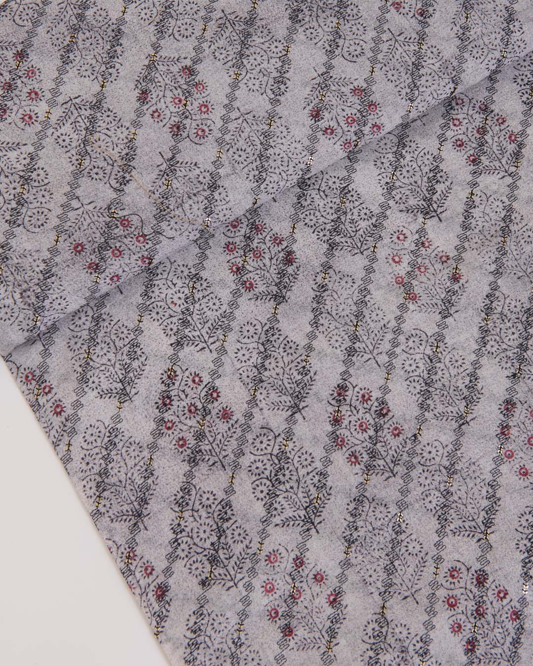 Grey Chanderi Printed Buti
