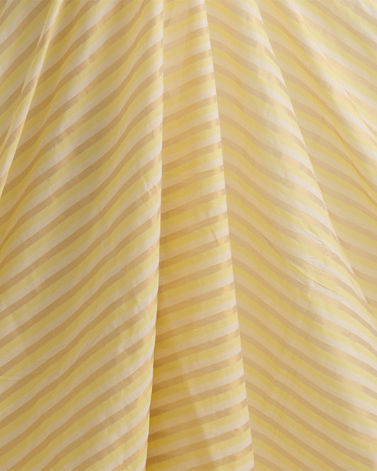 Yellow Gold Chanderi Gold Stripes Fabric