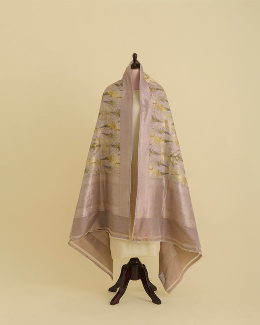 Beige Chanderi Shimmer Tanchoi Dupatta