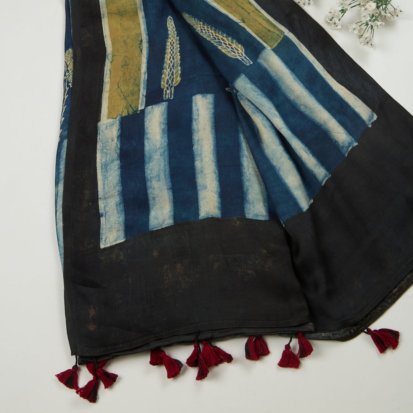 Cotton Satin Ajrakh Dupatta | Handcrafted Elegance