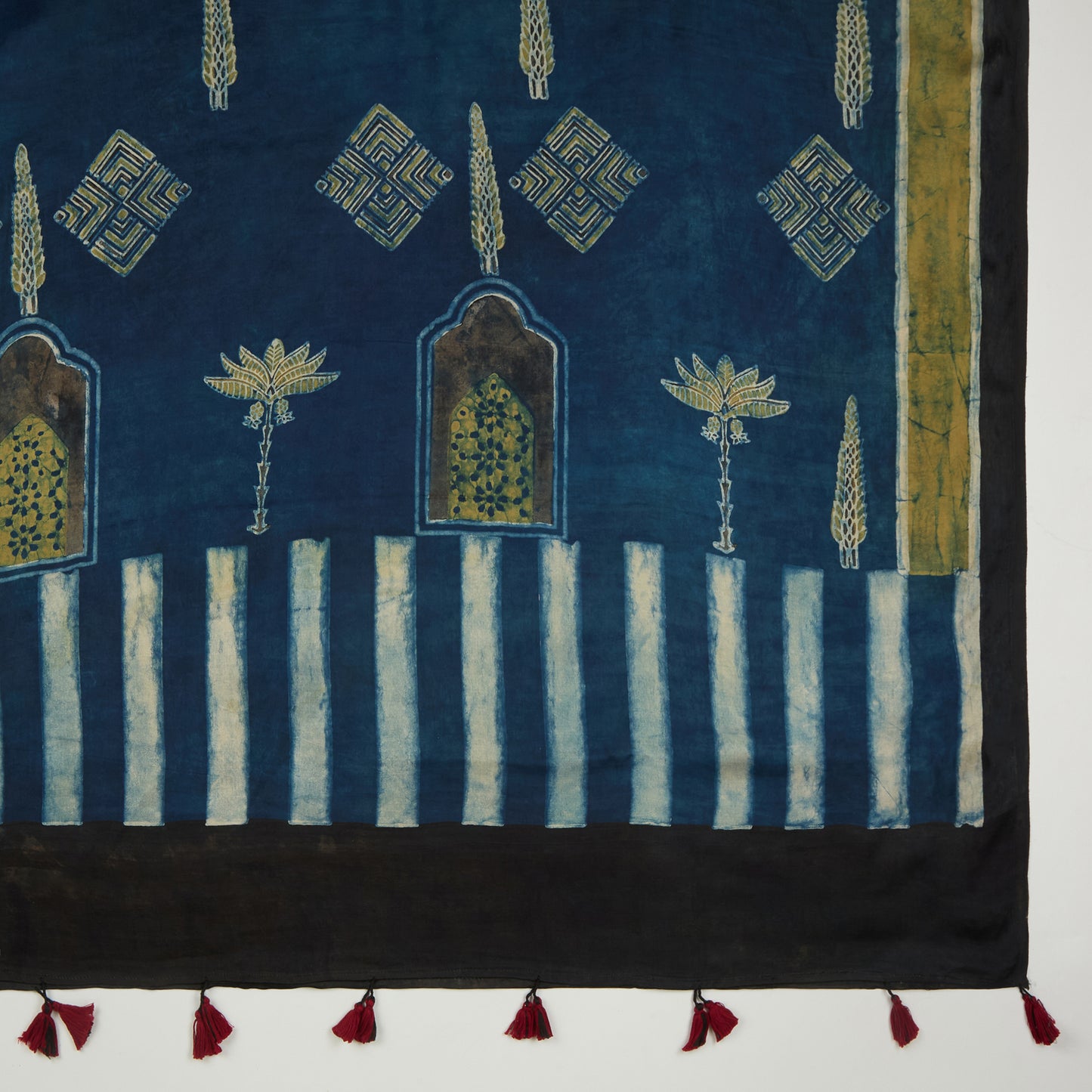 Cotton Satin Ajrakh Dupatta | Handcrafted Elegance