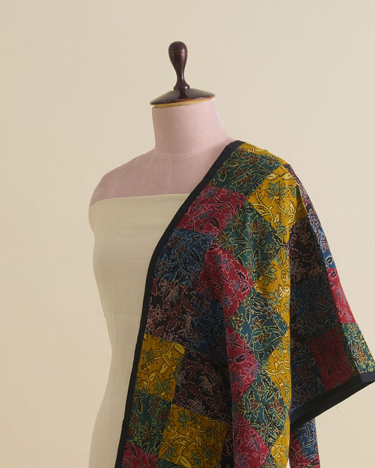 Multi Cotton Ajrak Patch Stole Dupatta