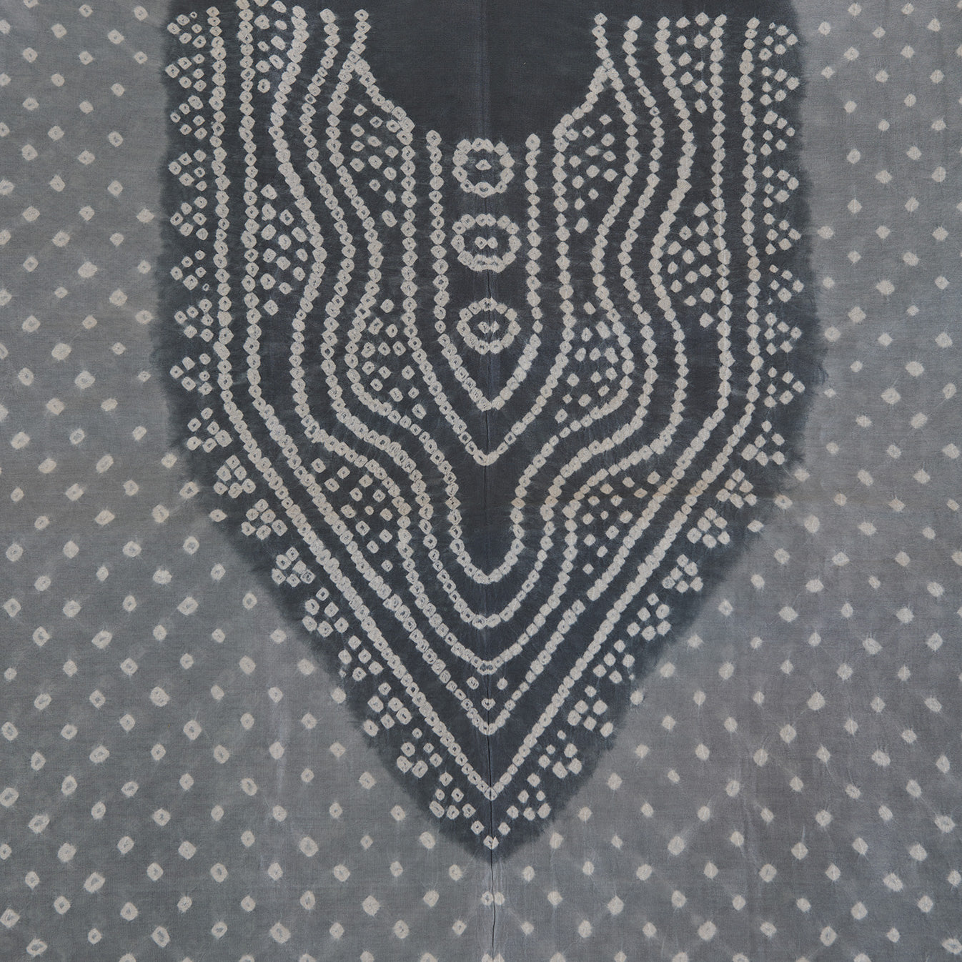 Grey Chanderi Bandhej Suit with Woven Border Dupatta