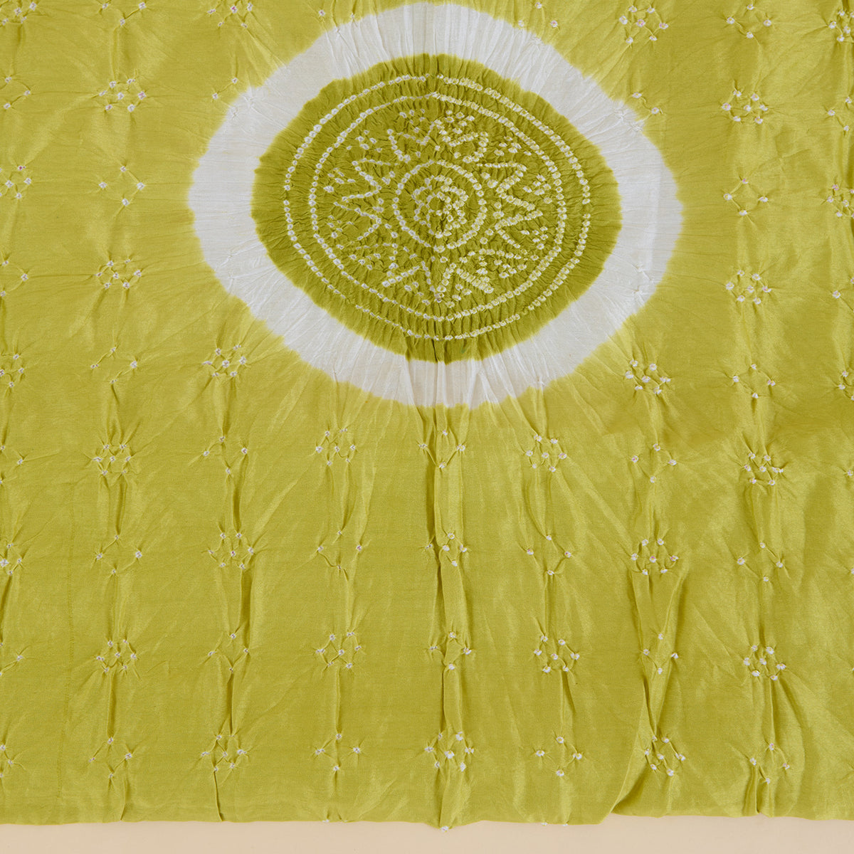 Lime Green Chanderi Bandhej Kurta Set with Dupatta