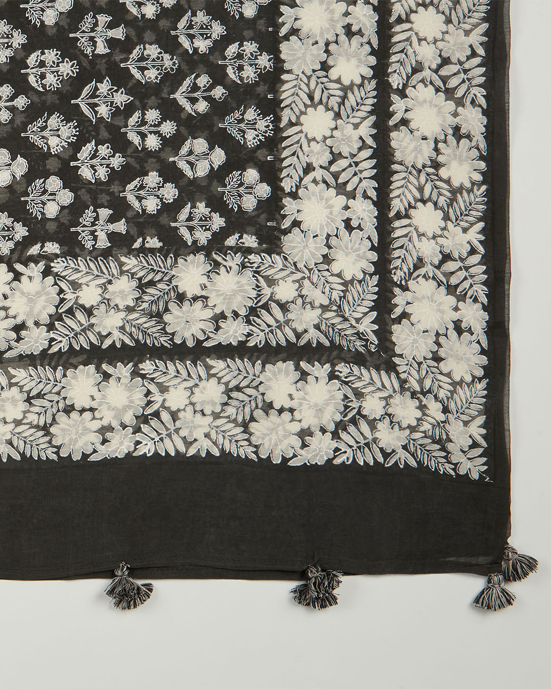 Off-White & Black Maheshwari Suit with Resham and Zari Embroidery