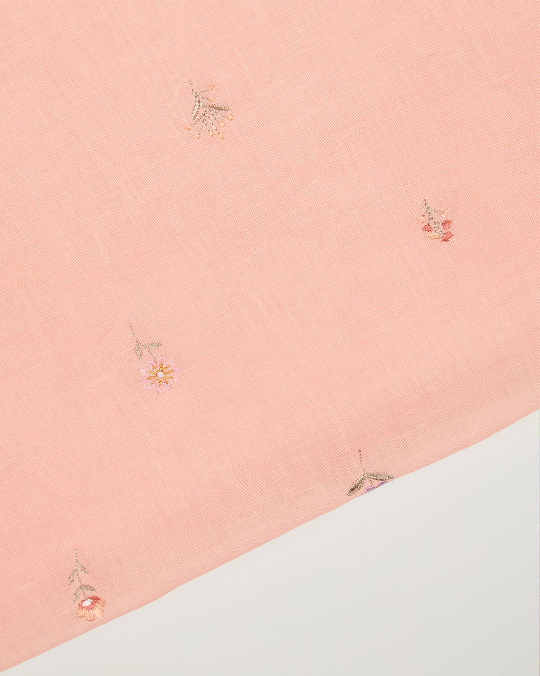 Peach Linen Suit with Resham Butti and Digital Printed Dupatta