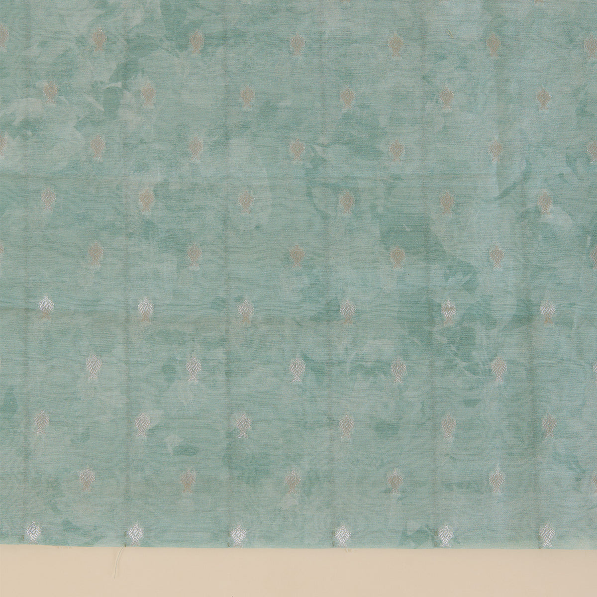 Sea Green Chanderi Woven Kantha Embroidered Kurta with Dupatta