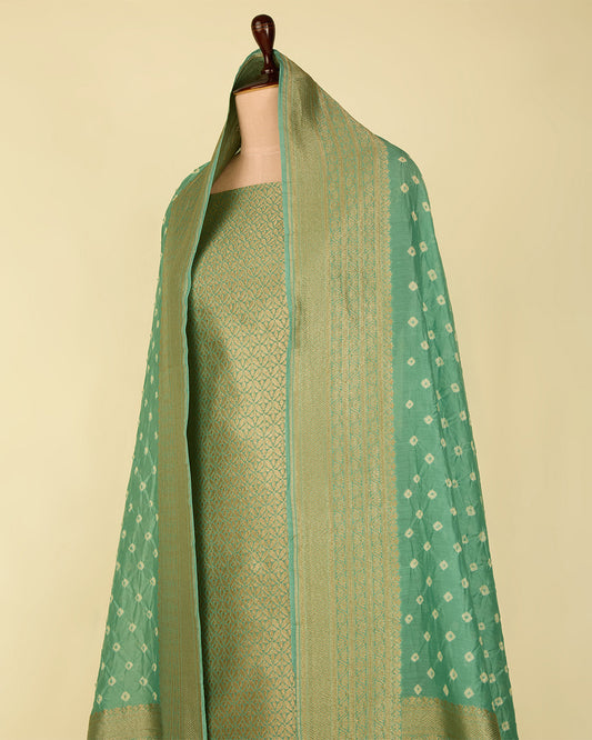 Sea Green Chanderi Woven Suit with Bandhej Dupatta