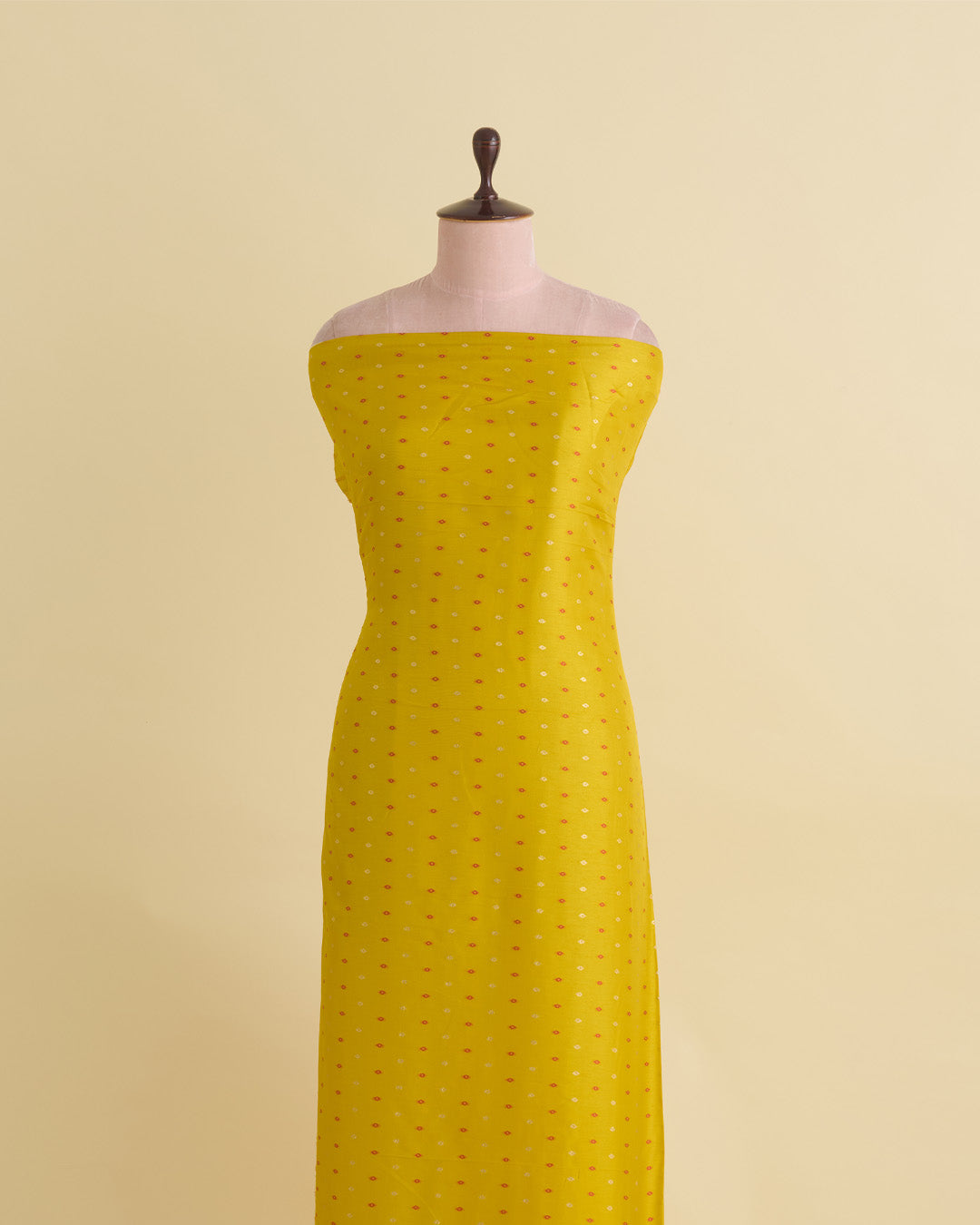 Yellow Dola Silk Self Woven Resham Minakari Barfi Buti Dupatta