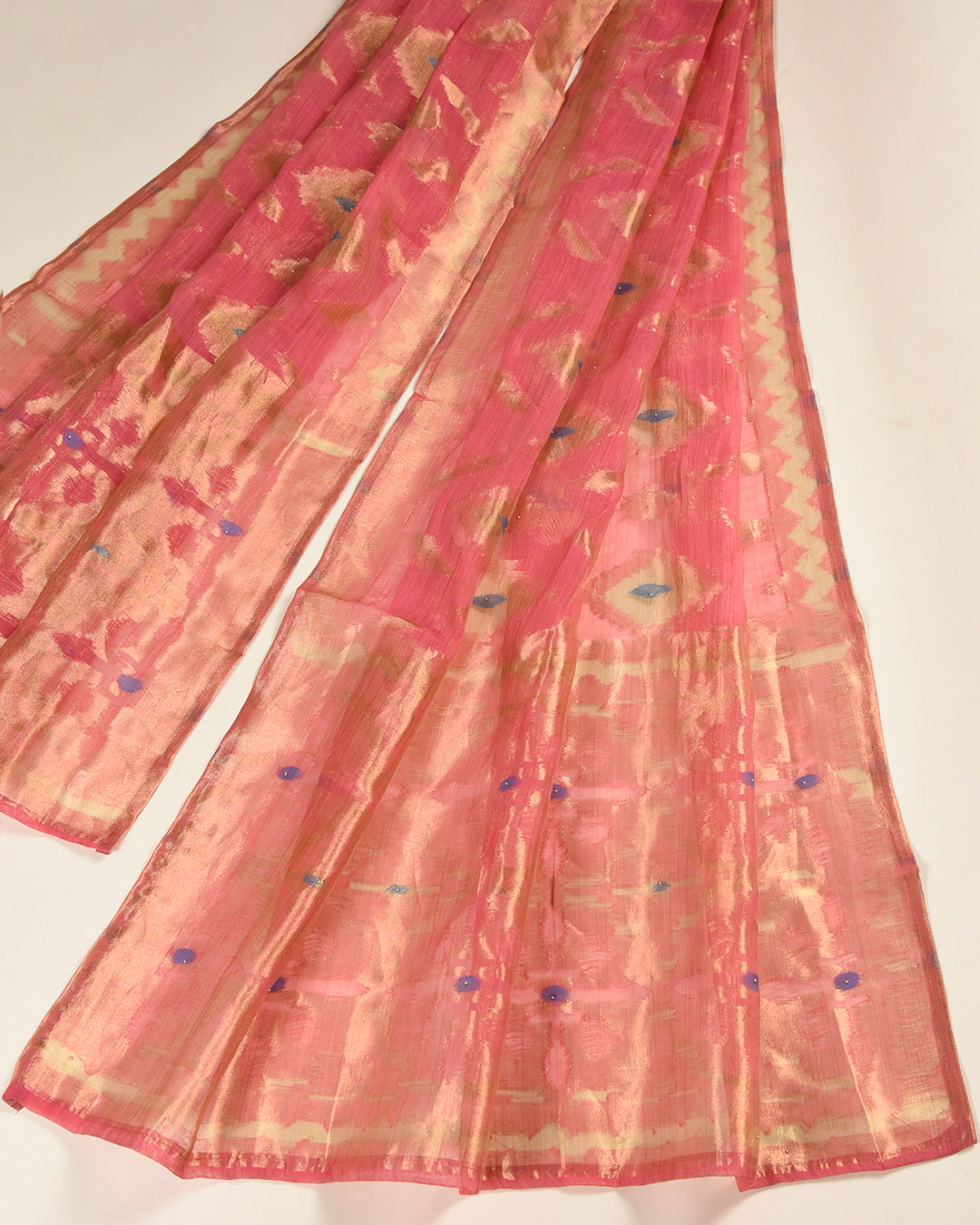 Dusty Pink Kora Chanderi Suit with Zardozi Embroidery