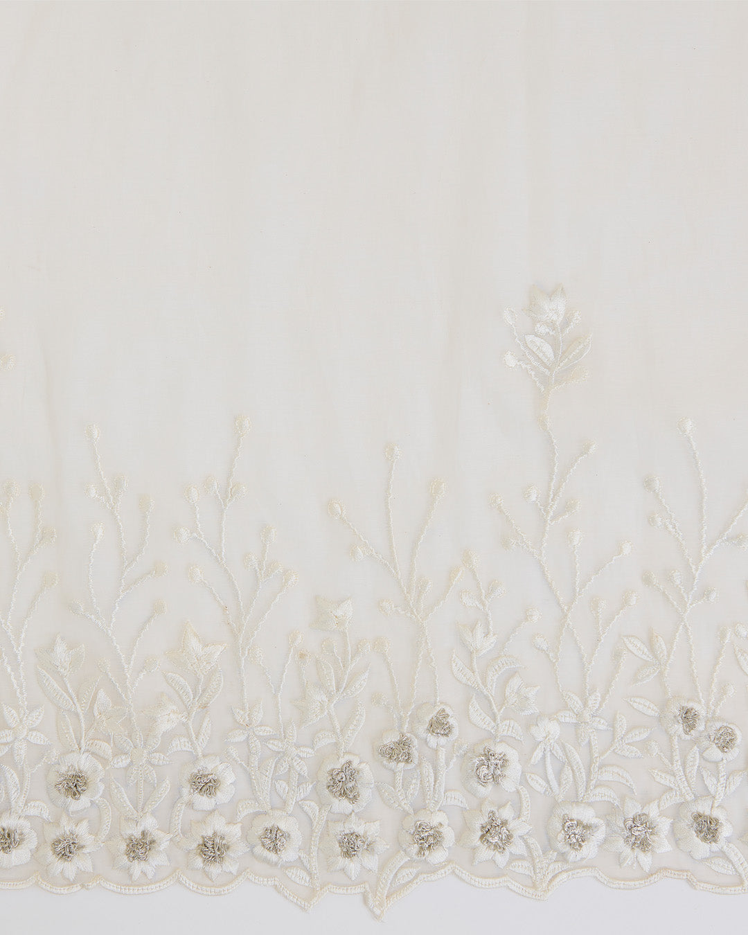 Kora Fine Chanderi Dupatta with Gold Zari & Resham Embroidery