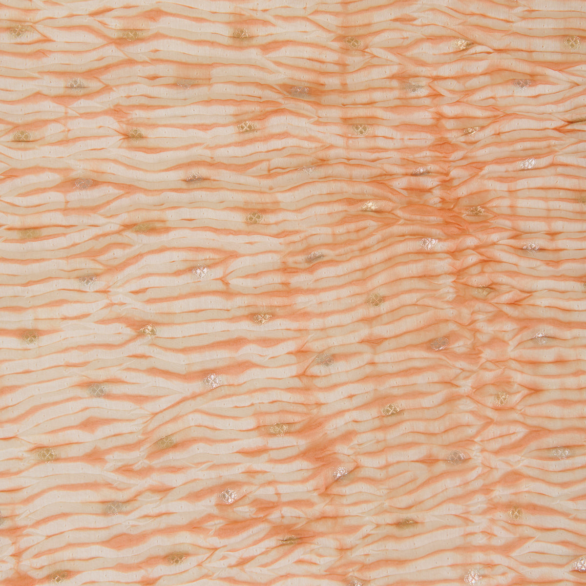 Peach Fine Chanderi Shibori Buti Fabric