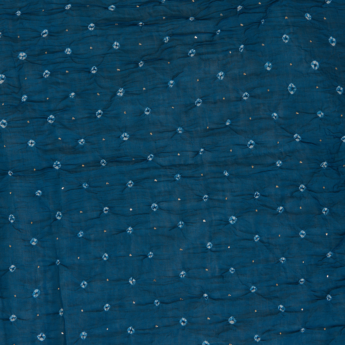 Teal Blue Chanderi Bandhej with Badla