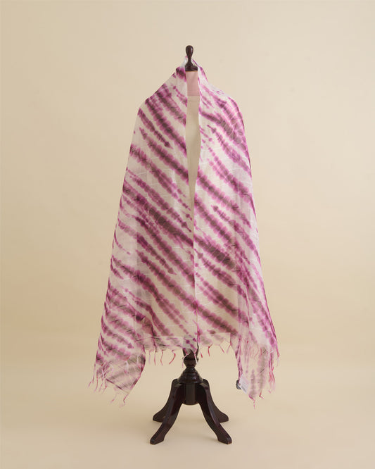 Dark Purple Fine Linen Silk Digital Printed Dupatta with Sequins