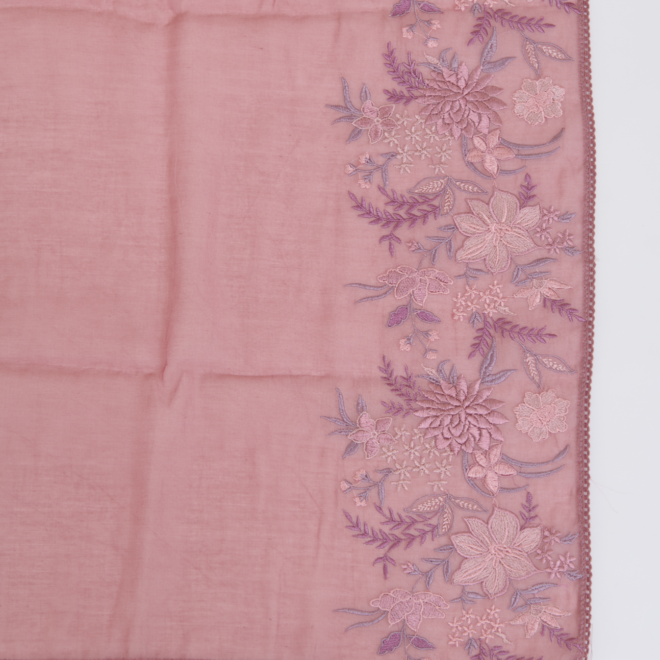 Dusty Brown Fine Chanderi Thread Embroidered Kurta Set