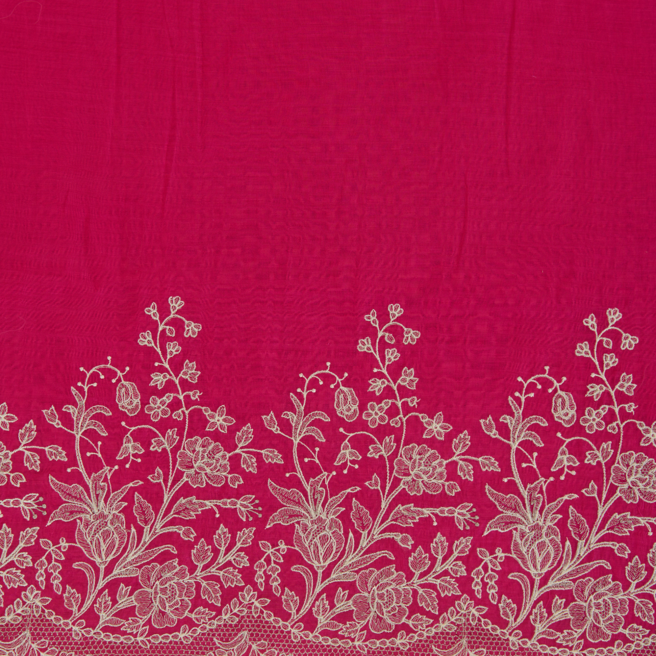 Dark Pink Fine Chanderi Thread Embroidered Kurta Set