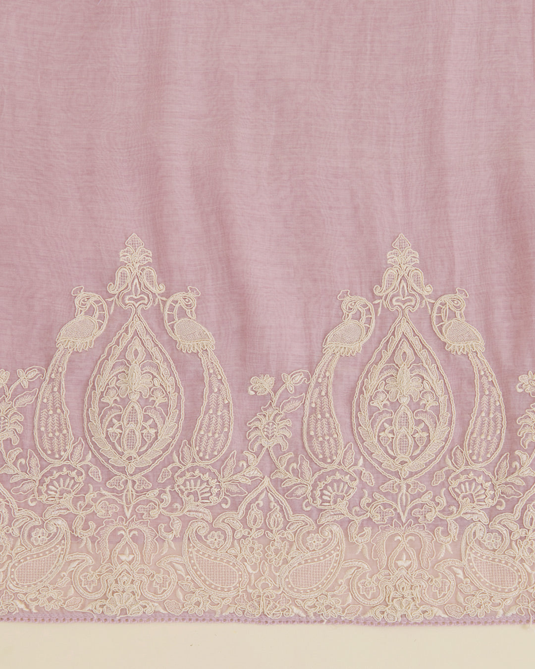 Onion Pink Mal Chanderi Suit with Dori Embroidered Daman & Dupatta